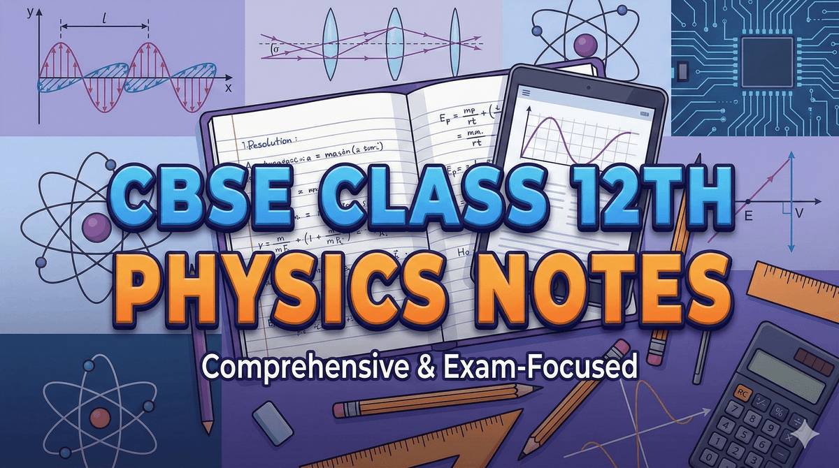 CBSE CLASS 12TH PHYSICS NOTES